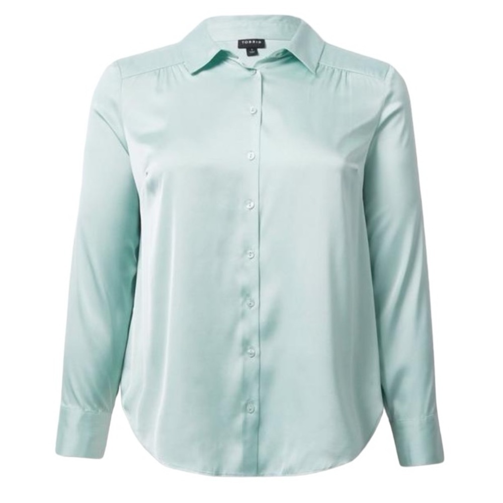 Madison Satin Button-Up Long Sleeve Shirt